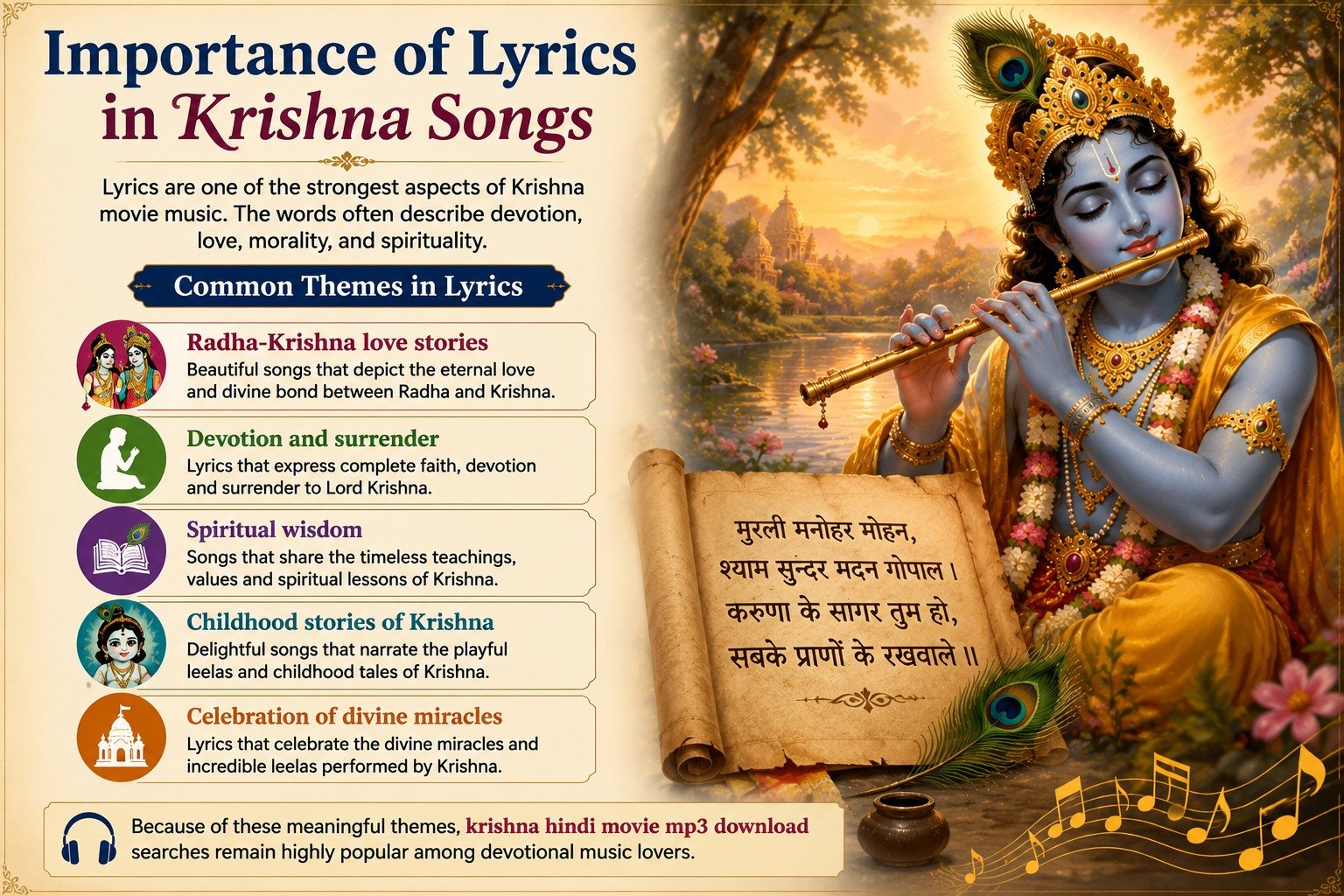 Lyrics in Krishna Songs